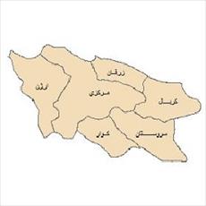 نقشه ی بخش های شهرستان شیراز