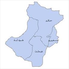 نقشه ی بخش های شهرستان تاکستان